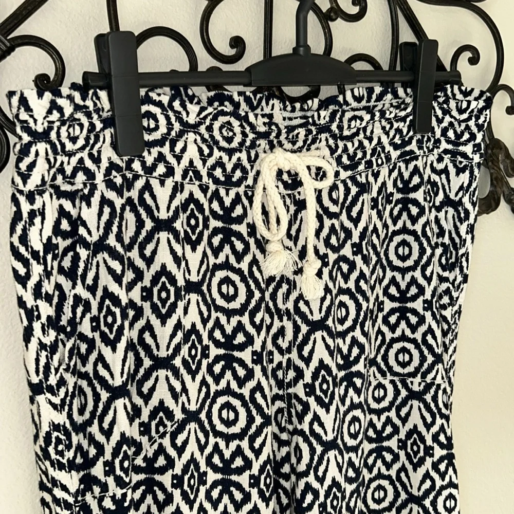 CALI 1850 PRINTED LINEN BLEND PANTS SIZE LARGE - Picture 2 of 6